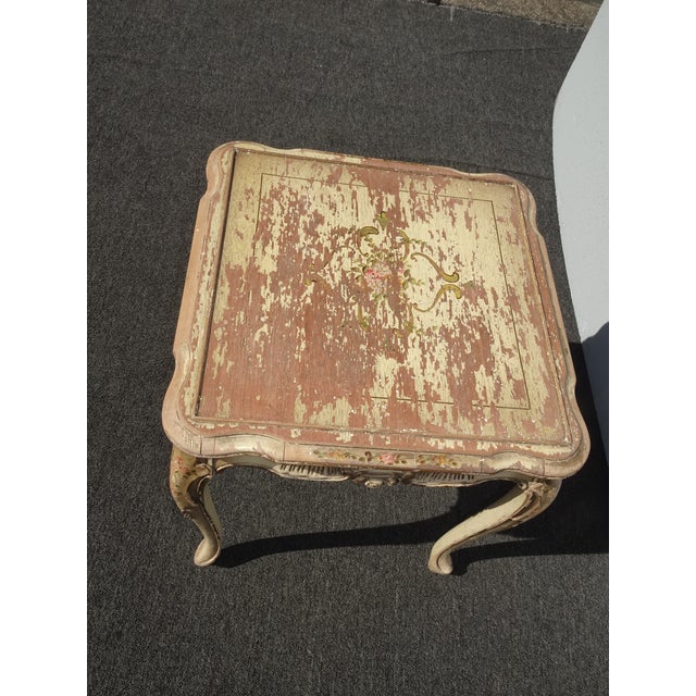 Vintage Rustic French Provincial End Table - Side Table For Sale In Los Angeles - Image 6 of 12