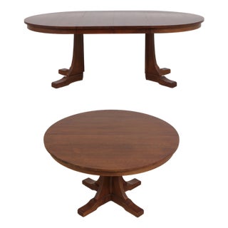 Stickley Round Mission Oak Dining Room Table For Sale
