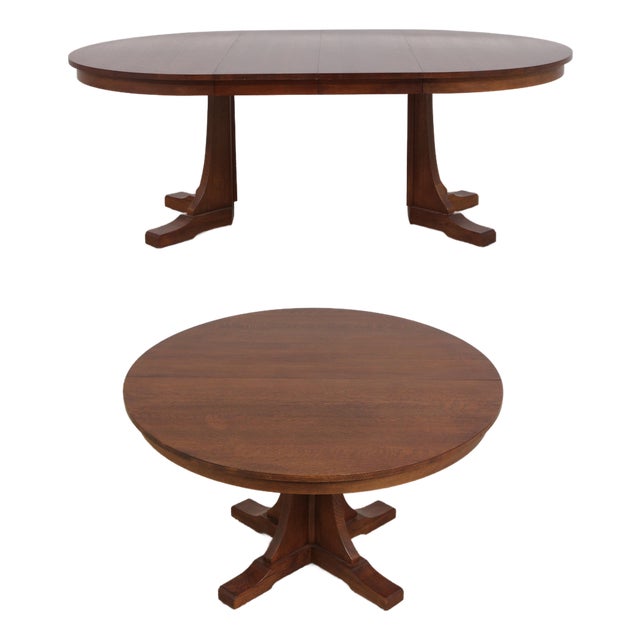 Stickley Round Mission Oak Dining Room Table For Sale