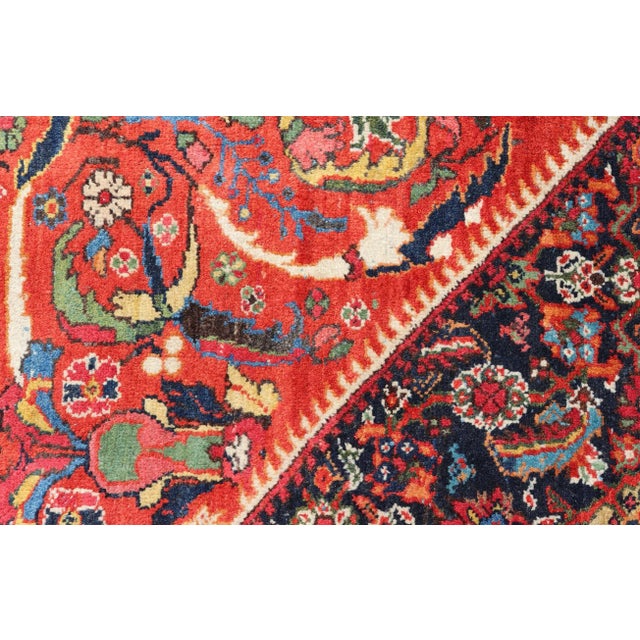 Textile Antique Rug With All-Over Design on Red Field For Sale - Image 7 of 12