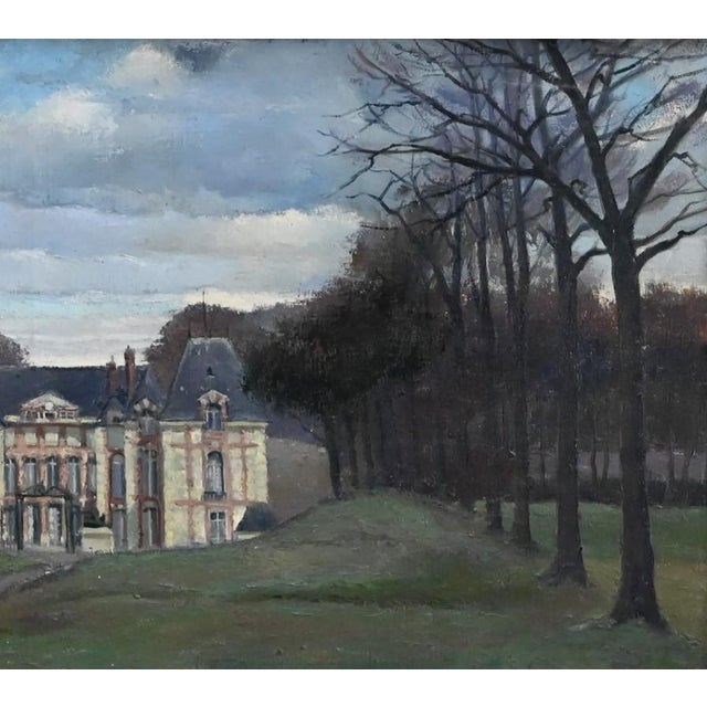 Augustin Mémin, Château with Trees, 1954, Canvas Painting, Framed For Sale - Image 8 of 18