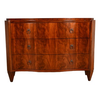 Baker Furniture French Regency Flame Mahogany Serpentine Front Chest of Drawers For Sale