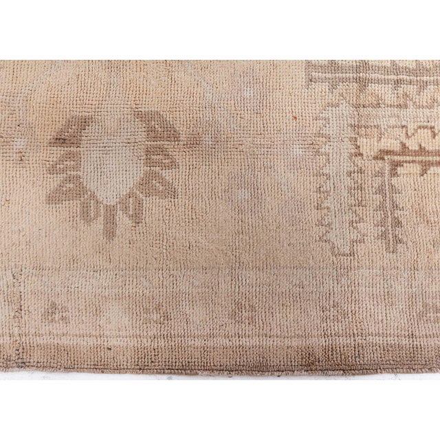 1900 - 1909 Antique Turkish Oushak Rug For Sale - Image 5 of 12