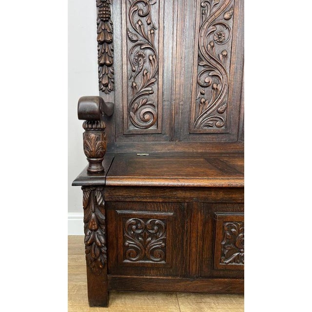 French Style Monks Bench in Oak For Sale - Image 10 of 16