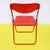 Red Plastic Folding Chair with Metal Frame For Sale - Image 6 of 9