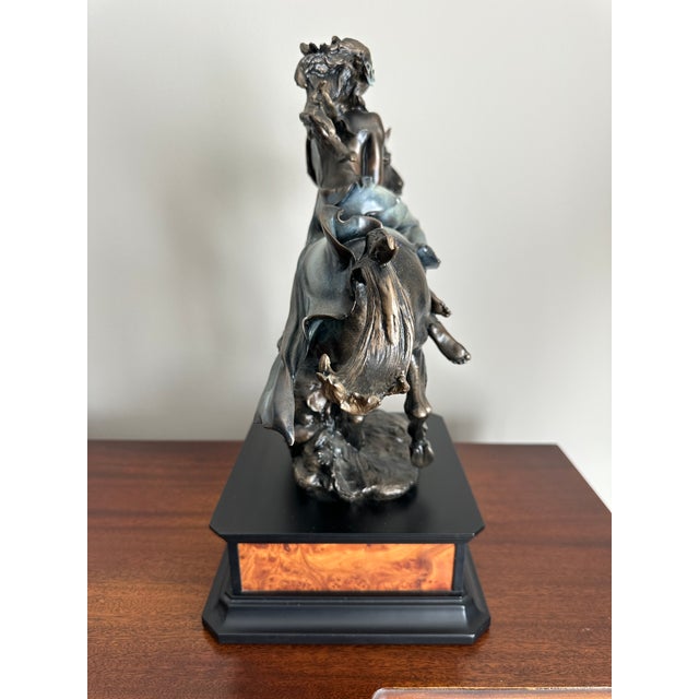 Vintage 1992 Florence Giuseppe Armani "Liberty" Free Spirit Lady on a Horse in Bronze For Sale - Image 4 of 11