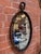 Vintage Oval Iron Frame Wall Mirror With Hanging Loop For Sale - Image 10 of 10