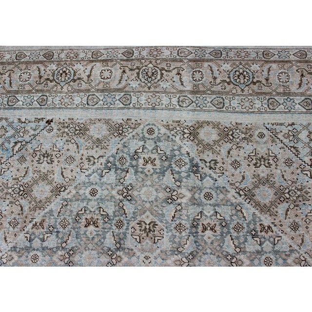 Textile Early 20th Century Persian Antique Tabriz Rug With Medallion With Herati Design and Muted Colors 7'11 X 11'4 For Sale - Image 7 of 13