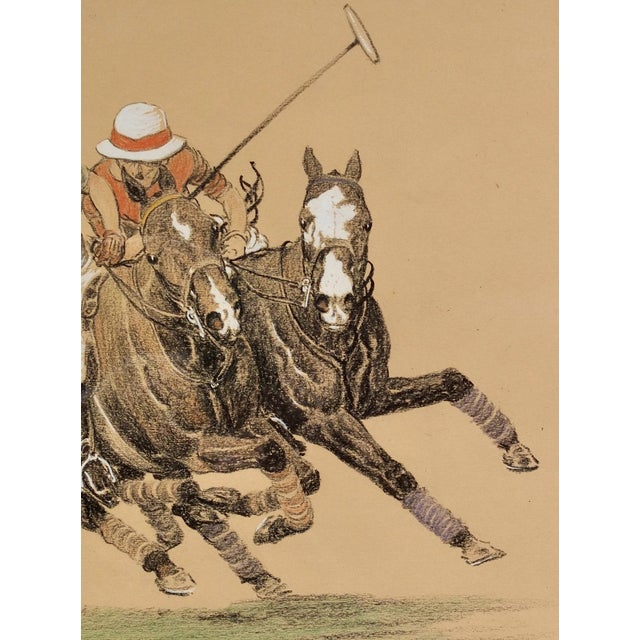 "Leaning for It" 1925 Conte Crayon & Gouache by Paul Brown For Sale - Image 4 of 9