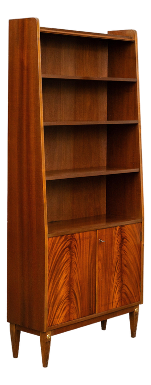 Mid-Century Brown Mahogany Bookcase