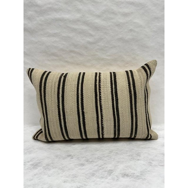 Turkish Hemp Pillow Cushion Natural Beige Black Pillow Cushion Cover 16" x 24" #30178 Enhance your home decor with our...