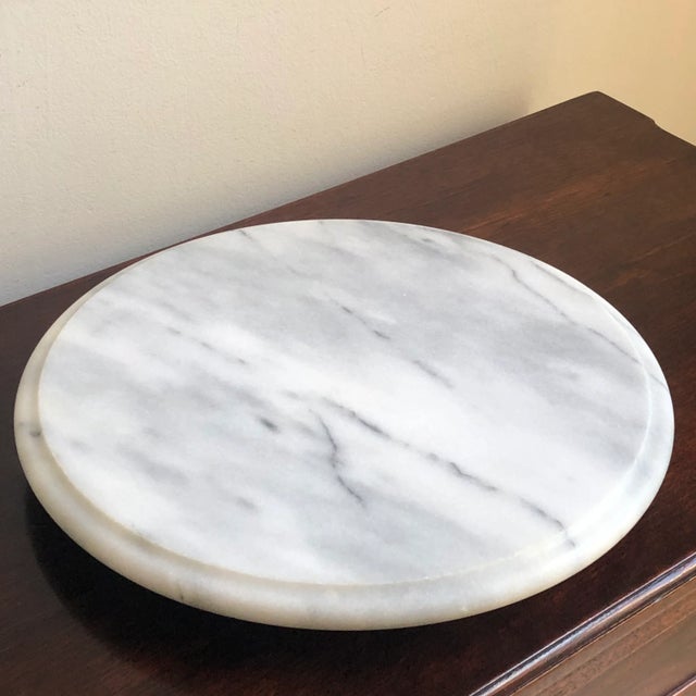Mid 20th Century Vintage Mid-20th Century Solid Marble Lazy Susan Turntable For Sale - Image 5 of 11