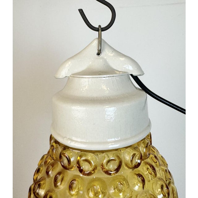 Vintage White Porcelain Pendant Light, 1970s For Sale - Image 3 of 15
