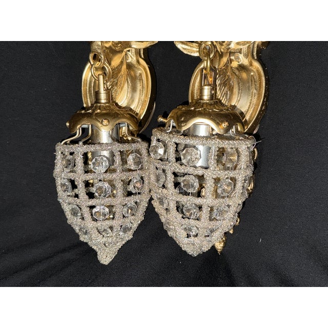 1970s 1970 French Louis XVI Gold Bronze Deer Wall Lamps Sconces - Set of 4 Pc For Sale - Image 5 of 18