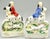 Petite pair of 19th-Century English Staffordshire flat back mantel pair of figurines. They each depict a child equine...