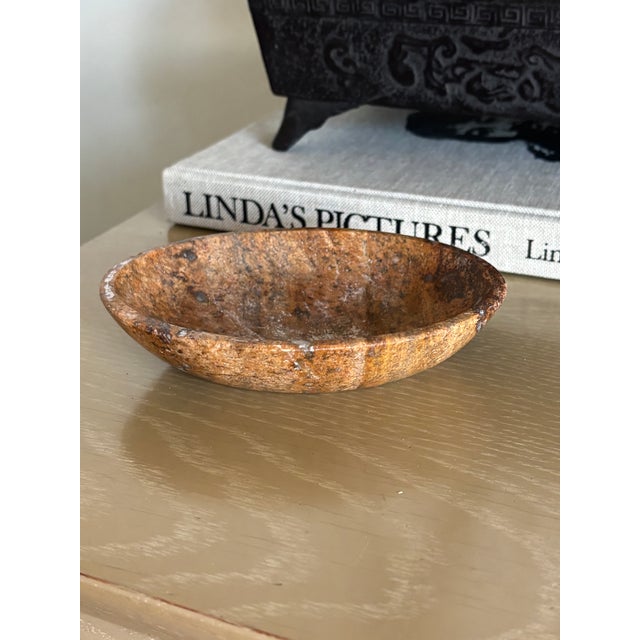 Early 20th Century Vintage Handmade Petite Solid Stone Bowl/ Stone Soap Dish For Sale - Image 5 of 12