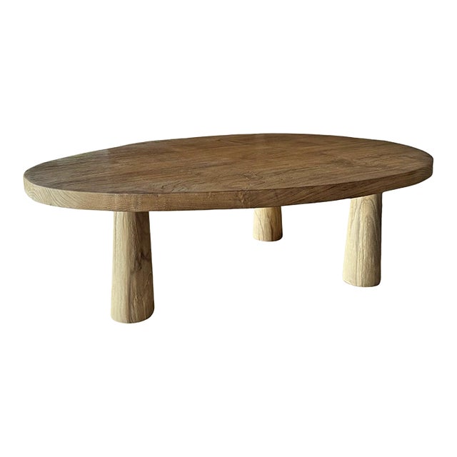 Sculptural Teak Wood Table, Modern Organic, Stunning Wood Textures For Sale