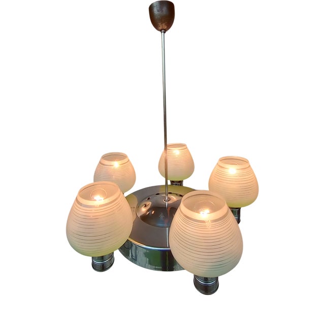 Bauhaus Style Chandelier, 1950s For Sale