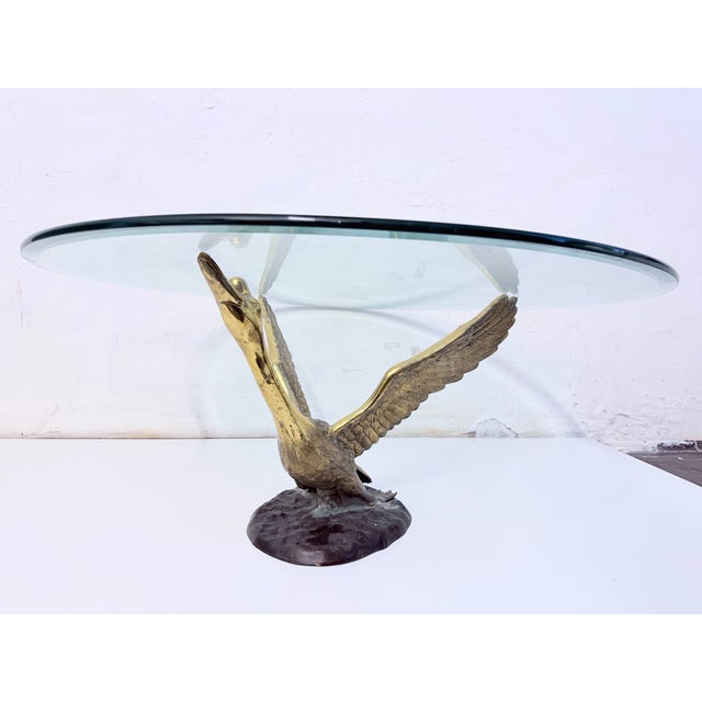Metal Hollywood Regency Swan Metal Coffee Table, 1960s For Sale - Image 7 of 11