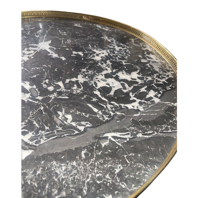 Wood Late 19th Century French Empire Style Marble-Top Side Table With Bronze Mounts For Sale - Image 7 of 9