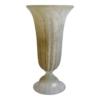 Mid 20th Century Italian Scavo Glass Vase For Sale