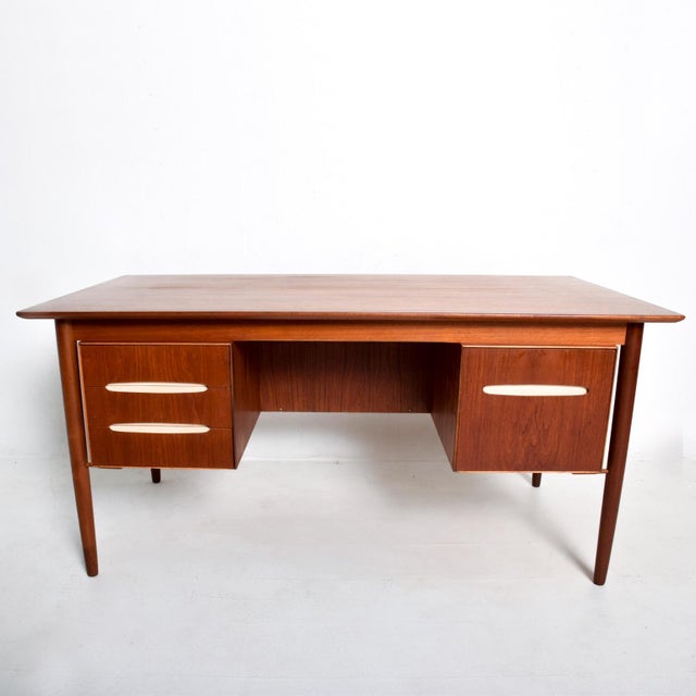 Mid Century Danish Modern Teak Receiving Desk Bookshelf Koford Larsen Era Chairish