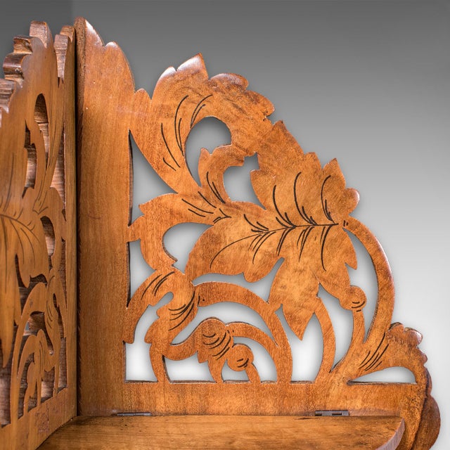 Antique Sorrentoware Corner Display Shelf, Italian, Walnut, Whatnot, Victorian For Sale - Image 9 of 9