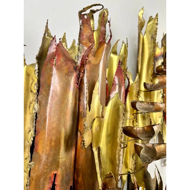 Mid 20th Century Brutalist Brass & Copper Sculptural Wall Fountain, 1970s After Silas Seandel For Sale - Image 5 of 7