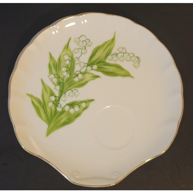 Traditional Vintage Lily of the Valley Porcelain Saucers - Set of 4 For Sale - Image 3 of 10