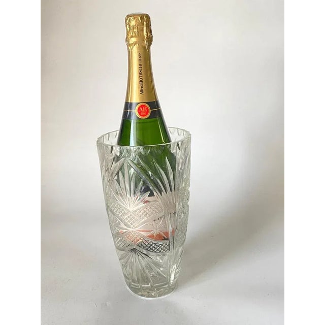White Art Deco White Champagne Cooler in Glass, France, 1940s For Sale - Image 8 of 9