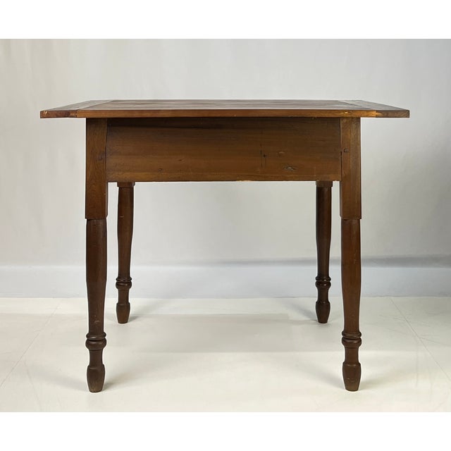 19th Century Southern Federal Inlaid Walnut & Yellow Pine Tavern Table For Sale - Image 6 of 17