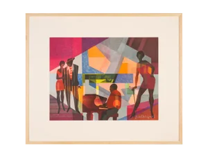 Club Night, Screen Print on Thick Paper, Framed