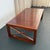 Brown 1950s Hollywood Regency Mahogany and Leather Coffee Table For Sale - Image 8 of 10