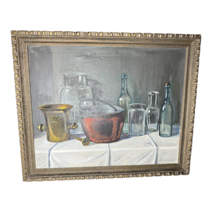 1940s Romek Arpad Kitchen Still Life Oil Painting
