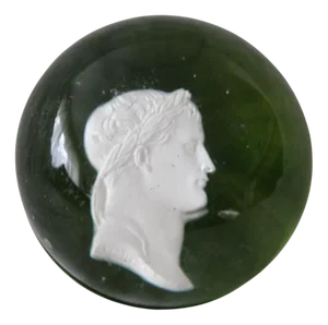 Napoleon Bonaparte Glass Paperweight, 1890s