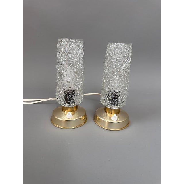Vintage Bubble Lamps on Gold Bases, 1970s For Sale - Image 4 of 6
