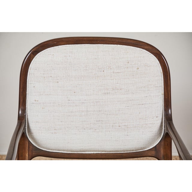 Mid Century Wood and Fabric Chair Chairish