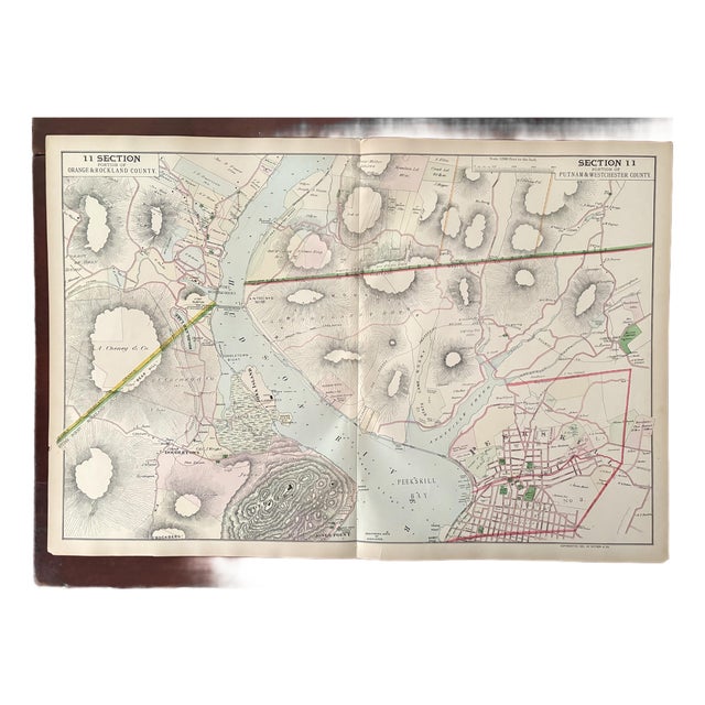 Antique Cartography Map of Section 11 of Orange and Westchester Counties, New York - Published by Watson and Company, 1891 For Sale