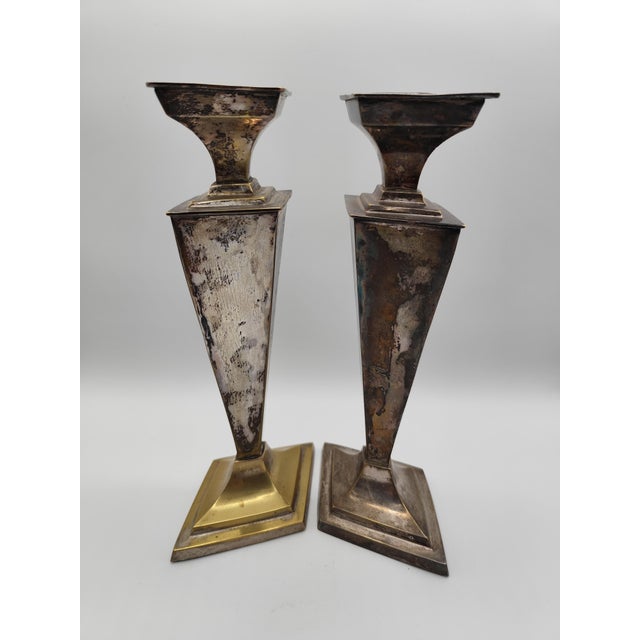 Mid-Century Art Deco Candlesticks, 1970s, Set of 2 For Sale - Image 11 of 11