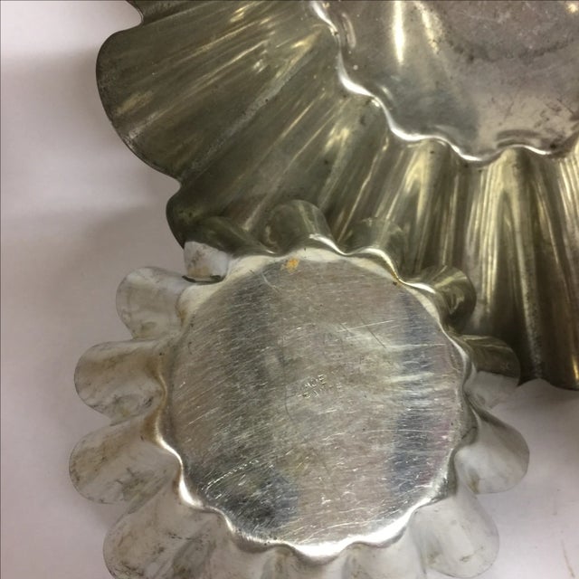 Metal French Fluted Pudding Pans Set - 5 For Sale - Image 7 of 9