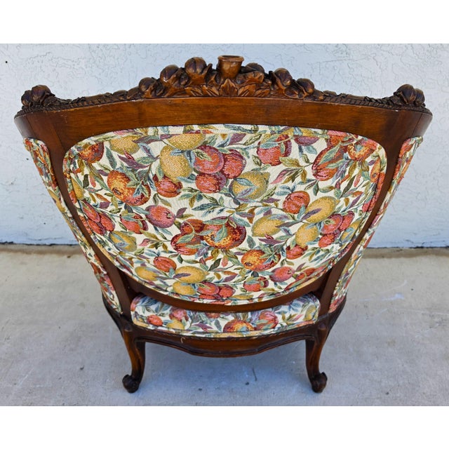 Antique French Regency Rams Heads Walnut Club Lounge Chair For Sale - Image 4 of 18