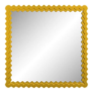 Fleur Home Carnival Chaos Square Mirror in Gold Leaf, 36x36 For Sale