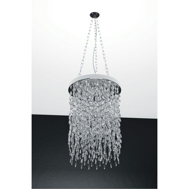 Glass Allure 12 Lights Chandelier in Polished Chrome and Crystal by Aggiolight For Sale - Image 7 of 9