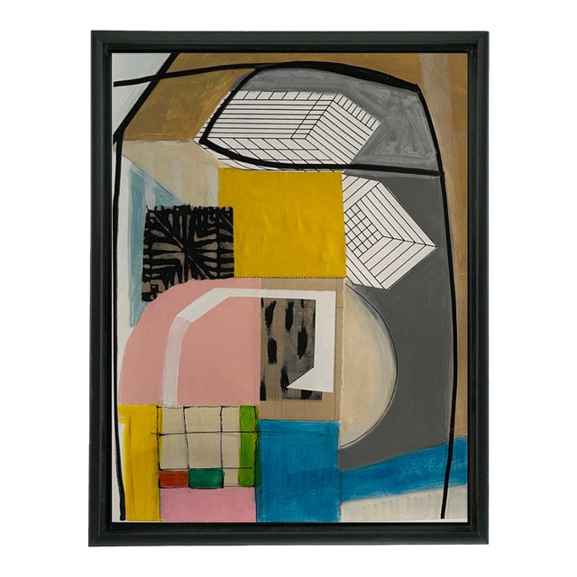 Framed Original Contemporary Abstract Mixed Media Art by Michael Sanchez For Sale