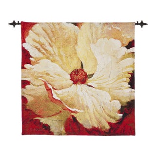 Papaver - Cream Loom Woven Tapestry - 94 X 94 Cm (3'1" X 3'1") - Requires Rod Size 2 For Sale