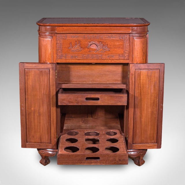 Vintage Cocktail Cabinet, Hong Kong, Counterweighted Dry Bar, Mid Century, 1960 For Sale - Image 4 of 12