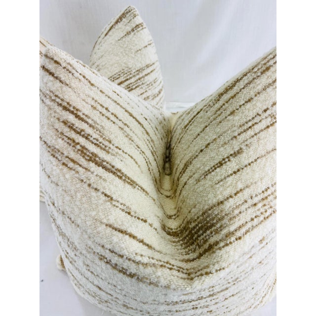 Custom pair of 22" pillows covered in Calvin Klein for Kravet Couture "Pegmatite" in color talc. These pillows have...