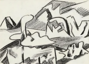 Mid 20th Century Abstracted Bay Area Landscape by Erle Loran