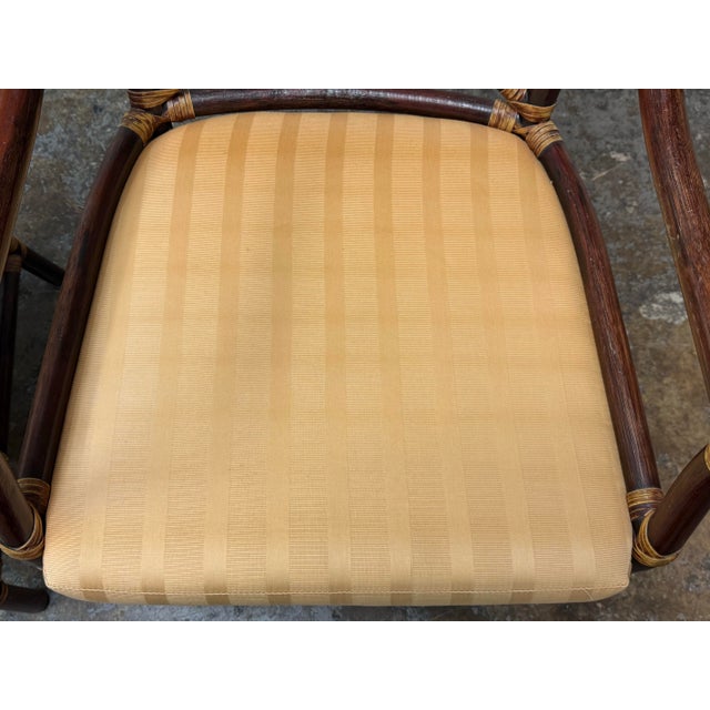 Brown McGuire Style Target Back Armchairs, Pair For Sale - Image 8 of 12