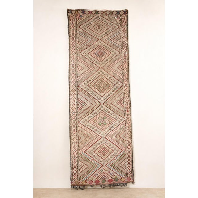 Tribal Vintage Moroccan Zemmour Hanbel Tribal Runner Rug, Circa 1960s For Sale - Image 3 of 17